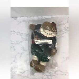 Vtg Delton Products Core 15 inch Jacord Reindeer Green Plush Christmas Holiday K